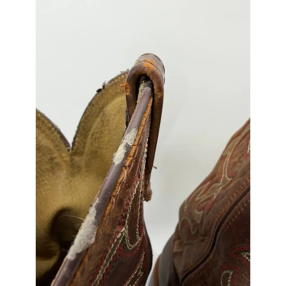 Double-H DH3560 Men's 9 D Brown Leather Western Cowboy Boots USA Made